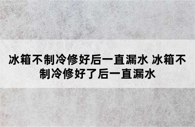 冰箱不制冷修好后一直漏水 冰箱不制冷修好了后一直漏水